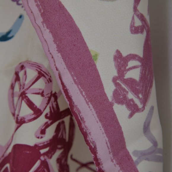 Coach 100% Silk Square Patterned Scarf - Picture 9 of 9